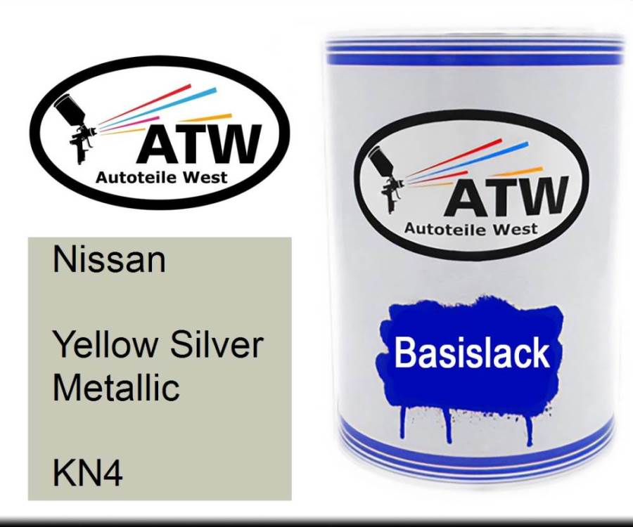 Nissan, Yellow Silver Metallic, KN4: 500ml Lackdose, von ATW Autoteile West.